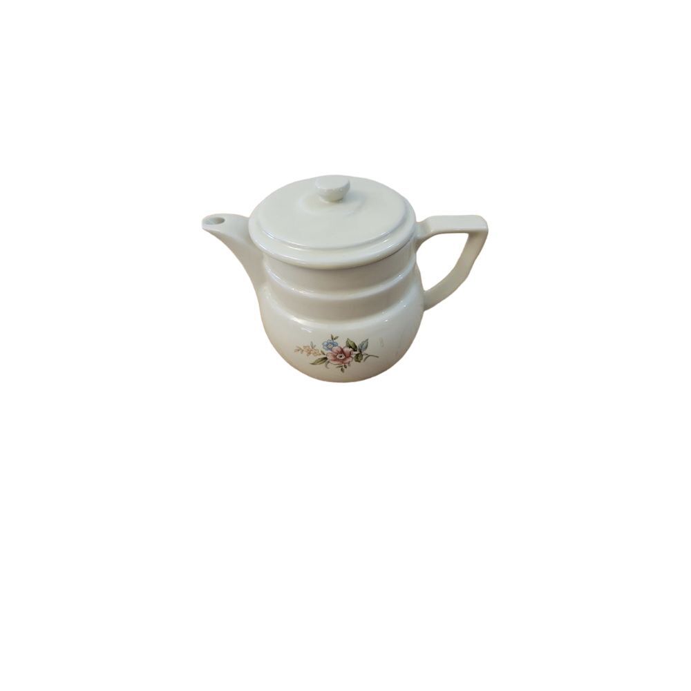 Vintage‎ Floral Ceramic Teapot White Porcelain Tea Kettle Cottage Core Decor